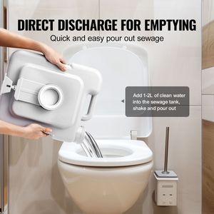 WC Portatile per Campeggio con Serbatoio di Scarico da 5,3 Galloni e Serbatoio di Lavaggio da 3,2 Galloni, con Borsa per il Trasporto e Sistema di Scarico a Pressione con Pulsante per Uso in Bagno - Product Image 5