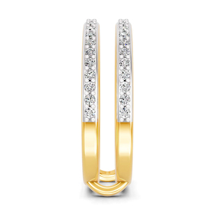 Hermoso y Elegante Anillo de Oro Sólido de 18k, Anillo Nexa Guard, Anillo de Lujo de Doble Hilera con Corte Redondo, Diamante Cultivado en Laboratorio, Banda Abierta, Anillo de Compromiso y Boda - Product Image 6