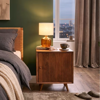 Table de chevet en bois rainuré, meubles pour la maison