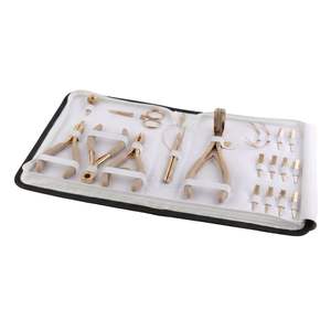 Kit d'outils professionnels de salon de coiffure beige, pinces micro-anneaux en acier inoxydable, ensemble d'installation d'extensions, OEM personnalisé - Product Image 1