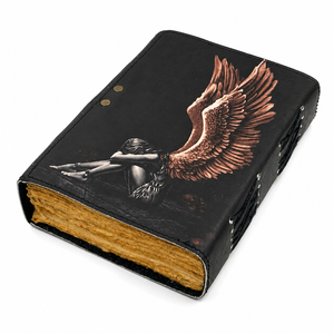 Diario de Cuero Negro New Era con Diseño de Alas de Ángel, Tapa Dura, Impresión UV, Libro de Hechizos en Blanco, Artículo de Regalo - Product Image 2