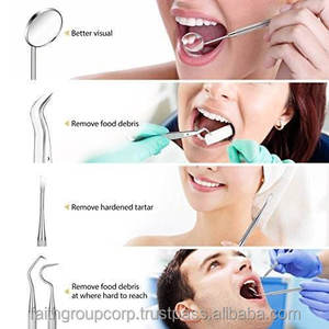 Juego de Herramientas Dentales de Acero Inoxidable Alemán para Dentistas, Kit de 10 Piezas con Estuche de Cuero para Trabajar y Examinar Dientes, con Certificación CE - Product Image 6
