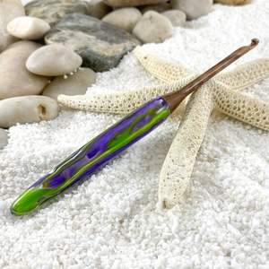 Outil de crochet artisanal en bois et résine lisse et confortable pour l'artisanat en bambou et en bois - Product Image 6