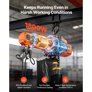 Paranco Elettrico a Catena da 2200 Libbre, Altezza di Sollevamento 20 Piedi, 120V Monofase, Gru a Ponte con Telecomando Cablato da 15 Piedi, Modello G100 Cha - Product Image 6