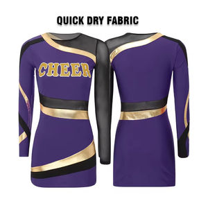 Tenue de cheerleading en polyester imprimé par transfert thermique de qualité supérieure, haut court et mini-jupe, robes de danse, service OEM - Product Image 3