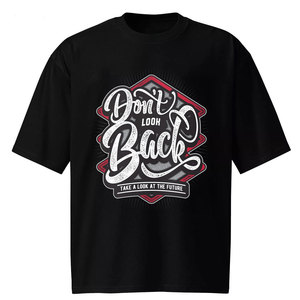 Camiseta Casual de Manga Corta con Cuello Redondo para Hombre, Color Negro, con Estampado de Letras en la Parte Delantera, Corte Regular, 100% Algodón Jersey - Product Image 3
