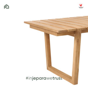 Table à manger en teck massif à lattes, mobilier de salle à manger moderne pour extérieur, patio, jardin, restaurant, villa, complexe hôtelier - Product Image 5