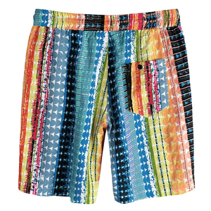 Conjunto de Camisa de Manga Corta a Rayas y Pantalones Cortos para Hombre, Cuello Camisero, Estilo Casual de Verano, Transpirable, de Poliéster - Product Image 5
