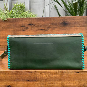 Unique Handcrafted Tooled Leather Crossbody Bag with Floral & Card embossing Genuine Leather Clutch Style Shoulder Bag for Women - Product Image 5