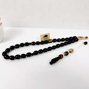 Corne naturelle faite à la main chapelet islamique perles Tasbih 33/100 corne de buffle perles de prière Misbaha artisanat naturel turc traditionnel - Product Image 4