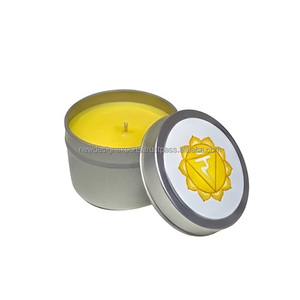 Vela Ritual Premium para Manifestación – Lata Plateada Metálica con Símbolo del Plexo Solar, Ideal para el Poder Personal - Product Image 2