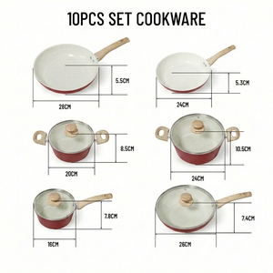 Innovative Non Stick Cooking Set Designed With Marble Stone Coating Multipurpose <b>Pots</b> And Pans Tempered Glass Covers - Product Image 4