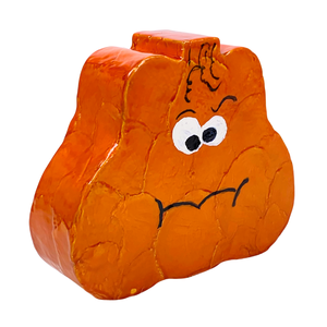 Figura de calabaza de madera de diseño moderno hecha a mano, escultura naranja de Halloween con incrustaciones de Capiz con cara divertida para festivales de fiesta de otoño - Product Image 3
