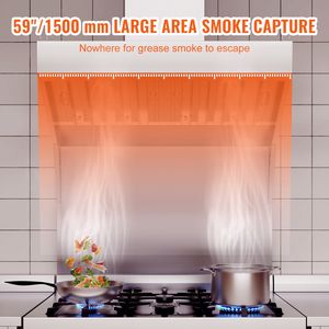 Cappa di Aspirazione Commerciale in Acciaio Inox 201 da 5FT per Cucina, Griglia a U Rimovibile per Food Truck e Rimorchi Concessionari - Product Image 3