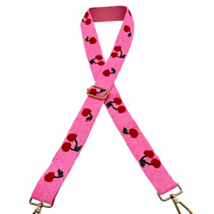 Sangle de sac portable légère en acrylique faite à la main, écologique, avec perles cerise, réglable et détachable, pour l'épaule, esthétique et mignonne - Product Image 1