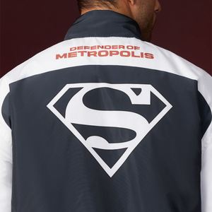 <b>Men's</b> Superman <b>Man</b> Of Steel Bomber <b>Jacket</b> Windproof Sporty Zipper Front Patch Design Regular Fit Autumn Wear - Product Image 4