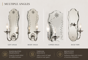 Venetian Baroque Luxury <b>Wall</b> <b>Sconce</b> | Elegant Antique Style Handmade Decorative Lighting Ornate Carved Details Wedding Diwali - Product Image 2