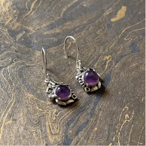 Pendientes Colgantes de Plata de Ley JAIPUR SILVER con Forma de Bola y Amatista para Mujer - Regalo para Fiestas y Uso Diario - Product Image 3