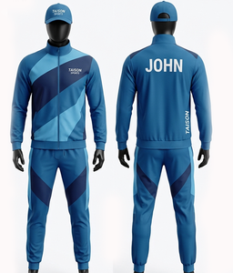 Traje de Entrenamiento Premium para Hombre, 280 GSM, Poliéster y Spandex, Diseño con Paneles en Verde y Azul, Transpirable, Secado Rápido, Cierre con Cremallera, Sublimación, Logotipo Personalizado - Product Image 3