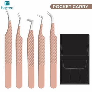Lash Tweezers for Eyelash Extensions, Set Of 5 Pieces Volume Boot, Slim 90 Degree Grafted Tweezers With Fiber Tips - Product Image 6