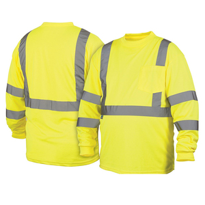 Polo à manches longues réfléchissant de sécurité pour homme, en polyester OEM, imperméable, à séchage rapide, avec logo personnalisé lumineux à LED, idéal pour le travail, collection 2023 - Product Image 5