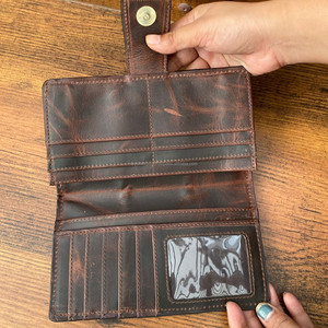 Bolso de piel de vaca hecho a mano, bandolera con flecos occidentales, monedero de ases, conjuntos de cartera plegable turquesa de cuero - Product Image 6