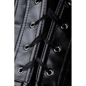 <b>Women</b> Black <b>Leather</b> Underbust Corset Shapewear Firm Control Tummy Slimming Waist <b>Trainer</b> Daily Wear - Product Image 6