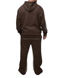 Conjunto de Dos Piezas de Sudadera con Capucha de Invierno, 100% Algodón, Transpirable, Color Sólido, Personalizable con Logotipo Bordado e Impresión Digital - Product Image 2