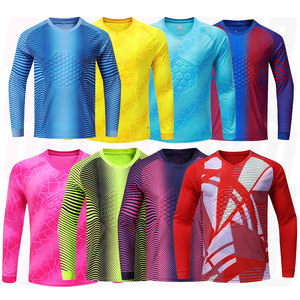 เสื้อผู้รักษาประตูฟุตบอลแบบกำหนดเอง เสื้อผู้รักษาประตูแบบมีแผ่นรอง สำหรับเด็กและผู้ใหญ่ ชุดฝึกซ้อมฟุตบอล ชุดยูนิฟอร์มผู้รักษาประตู ปรับแต่งได้สำหรับทีม - Product Image 1