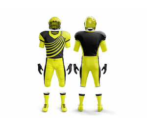 Maillots de football américain respirants, ensemble uniforme complet, sublimation personnalisée |   Tenue de football d'équipe |   Vêtements de sport en polyester respirant - Product Image 6
