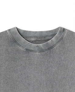 Camiseta Ligera con Lavado Ácido 100% Algodón para Hombre, Estilo Hip Hop, Oversize, Hombros Caídos, Ajuste Holgado, Streetwear, Camisetas para Hombre OEM - Product Image 2
