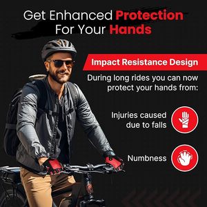 Gants de cyclisme pour hommes et femmes - Gants de vélo rembourrés absorbant les chocs, antidérapants, respirants, demi-doigts pour les cyclistes de montagne - Product Image 2