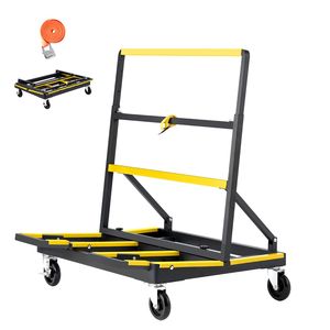 Carrello per Cartongesso con Capacità di Carico di 816 Kg, Carrello per Pannelli in Acciaio con 4 Ruote Girevoli, Carrello Pieghevole per Facile Spostamento - Product Image 1