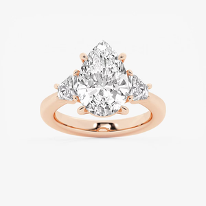 Anillo de Compromiso con Diamante Cultivado en Laboratorio en Forma de Pera de 5 3/4 Quilates de Peso Total con Diamantes Decorativos, Anillo Sofisticado para Propuesta de Matrimonio - Product Image 3