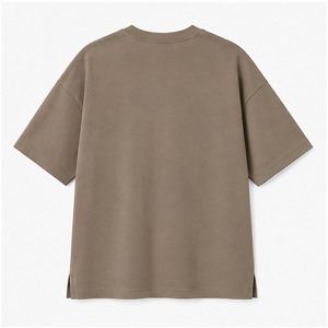 T-shirt ample à manches courtes et col rond en coton brossé personnalisé pour homme MTS-OVR-0026 - Product Image 2