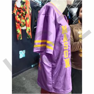 Maillot de baseball personnalisé violet et jaune, uniforme d'équipe léger et respirant - Product Image 3