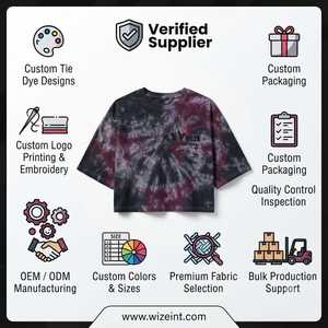 Hot Selling Breathable Women's <b>Tie</b> <b>Dye</b> Cross Back Crop <b>Top</b> New Arrival <b>Tie</b> <b>Dye</b> Short Sleeve Crop Summer T Shirt - Product Image 6