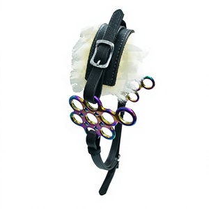 Harnais Hackamore réglable en cuir rembourré avec fermoir en acier inoxydable pour chevaux – Équipement d'équitation - Product Image 2