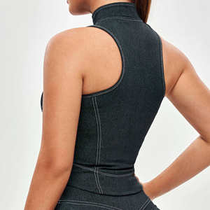 Gilet de sport léger à séchage rapide pour femme, fermeture éclair avant, haute élasticité, pour fitness et yoga - Product Image 4
