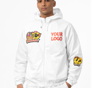 New Style Custom Logo Men's Oversized Cartoon Patch <b>Zip</b> <b>Up</b> Windbreaker <b>Jacket</b> Streetwear Zipper Sweatshirt Windbreaker <b>Jacket</b> - Product Image 1
