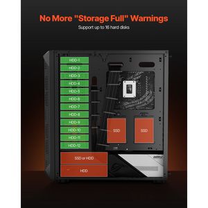 Case per PC Gaming ad Alto Flusso d'Aria con Pannello in Vetro Temperato, Filtro Antipolvere, 4 Ventole da 120 mm, Gestione Cavi, Case Mini-ITX Mid Tower - Product Image 3