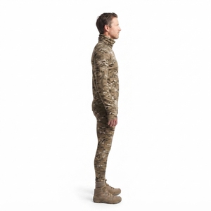 Ensemble de sous-vêtements de chasse en polaire gaufrée épaisse personnalisée, motif camouflage sublimé, 100 % polyester, haut et bas thermiques pour l'hiver - Product Image 3