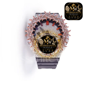 Reloj de Cuarzo con Diamantes de Moissanita de Lujo MOISSANITE WORLD, Bisel Puntiagudo, Correa de Silicona, Unisex - Product Image 2