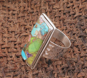 Spiny Oyster Copper Turquoise <b>Ring</b> 925 Sterling <b>Silver</b> Handmade Classic Wedding <b>Statement</b> Jewelry Women Boho Vintage Style - Product Image 3