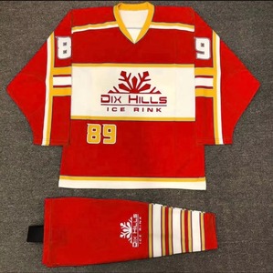 เสื้อฮอกกี้คอวีแบบสั่งทำพิเศษ OEM ปี 2026 ชุดกีฬาไซส์ใหญ่สำหรับผู้ใหญ่ ชุดฮอกกี้น้ำแข็ง พิมพ์ลายด้วยความร้อน - Product Image 3