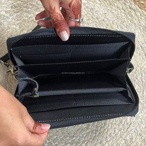 Cartera de mano de cuero genuino de vaca estilo occidental con grabado de cerezas, con cremallera y correa para la muñeca, organizador para mujer - Product Image 6