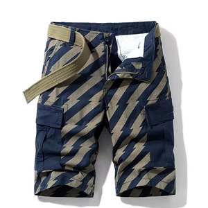 Shorts cargo pour homme, taille mi-haute, respirants, en toile, avec poches, fermeture à cordon, séchage rapide, 100% coton, style décontracté - Product Image 5