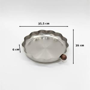 Bandeja de Servir de Cobre Martillado Hecha a Mano, con Borde Festoneado, para Fiestas, Bodas, Ramadán, Decoración del Hogar - Product Image 2