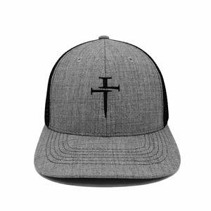 Sombreros de camionero de malla gris/negro de alta calidad informales unisex logotipo personalizado ajustable ciclismo al aire libre lona estilo de moda - Product Image 1