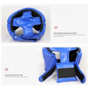 Casque de boxe personnalisable pour MMA, boxe, équitation, unisexe, en cuir PU, design protecteur, fermeture réglable, étiquette avec logo personnalisé - Product Image 3